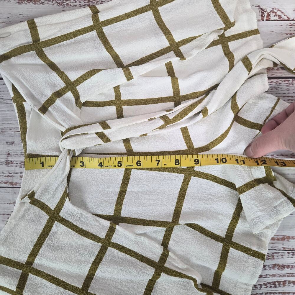 Anthropologie Sancia Helena Tie Wrap Shorts Sz S White Check Whimsical Boho Chic - Picture 9 of 11